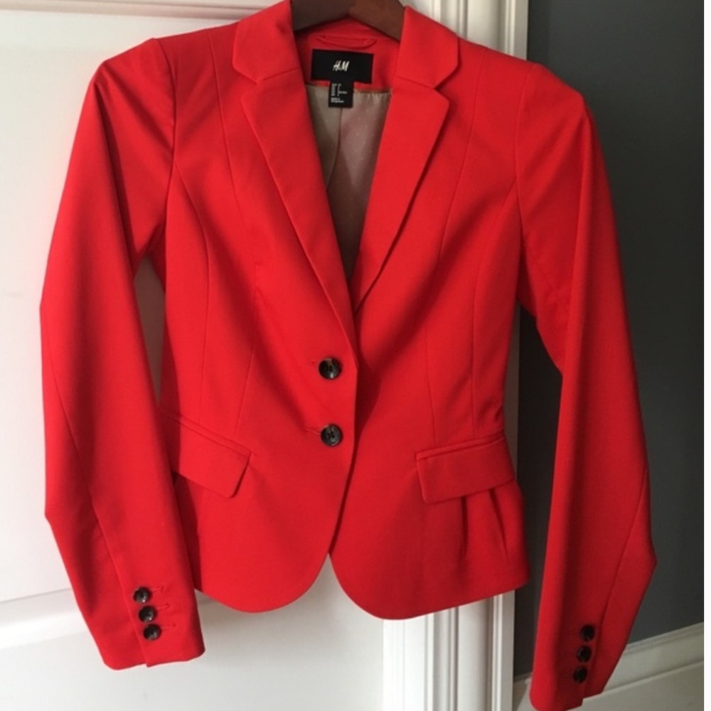 H&M Red Fitted Blazer